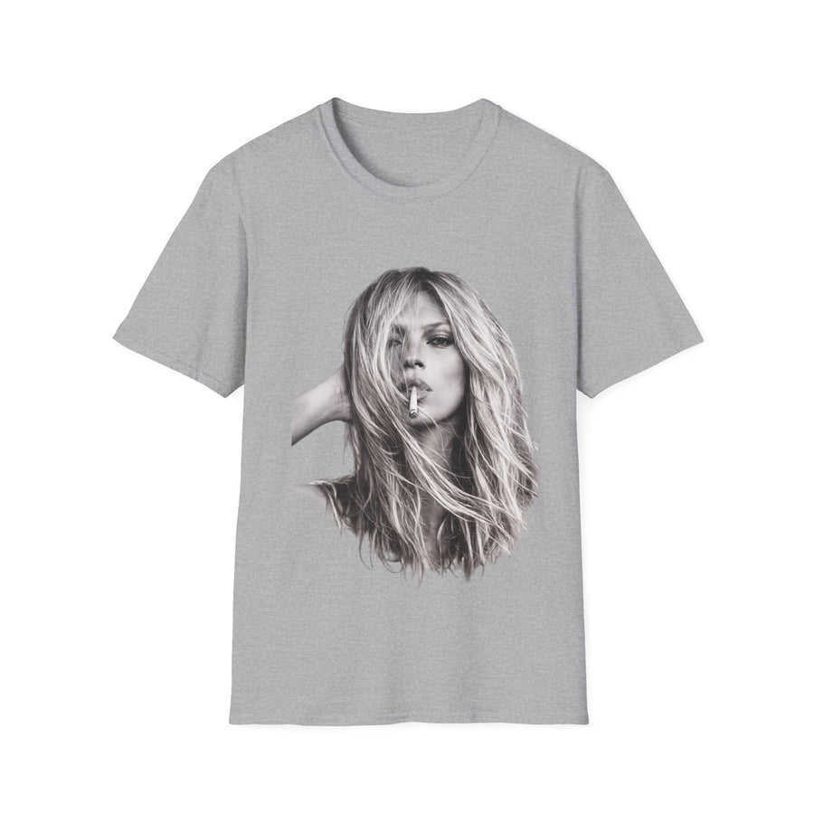 True Insights T-Shirt Kate Moss Schwarz-Weiß Print, ikonisches Kult Fashion Shirt im Alltagslook Unisex