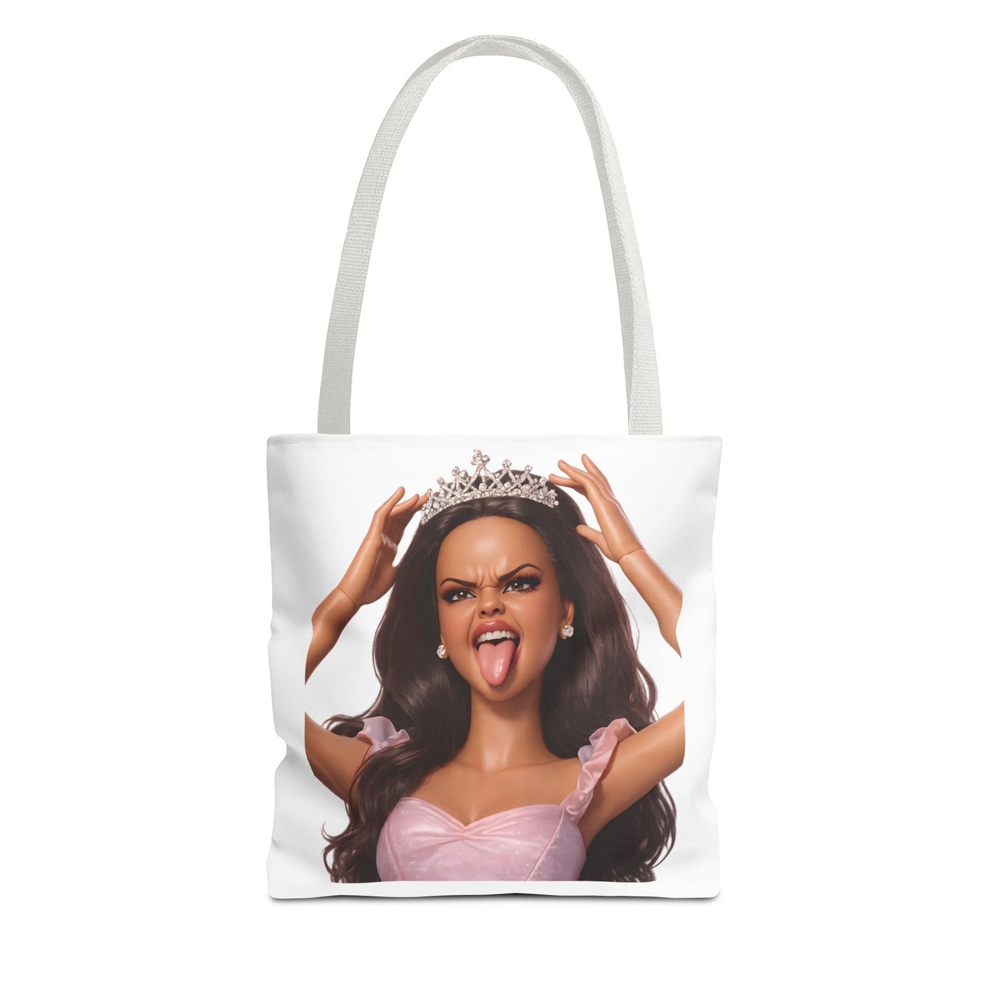Barbicore Tote Bag – Freche Diva mit Krone & Zunge | Bedruckter Polyester Sportbeutel Gymbag für Gym, Uni & Strand