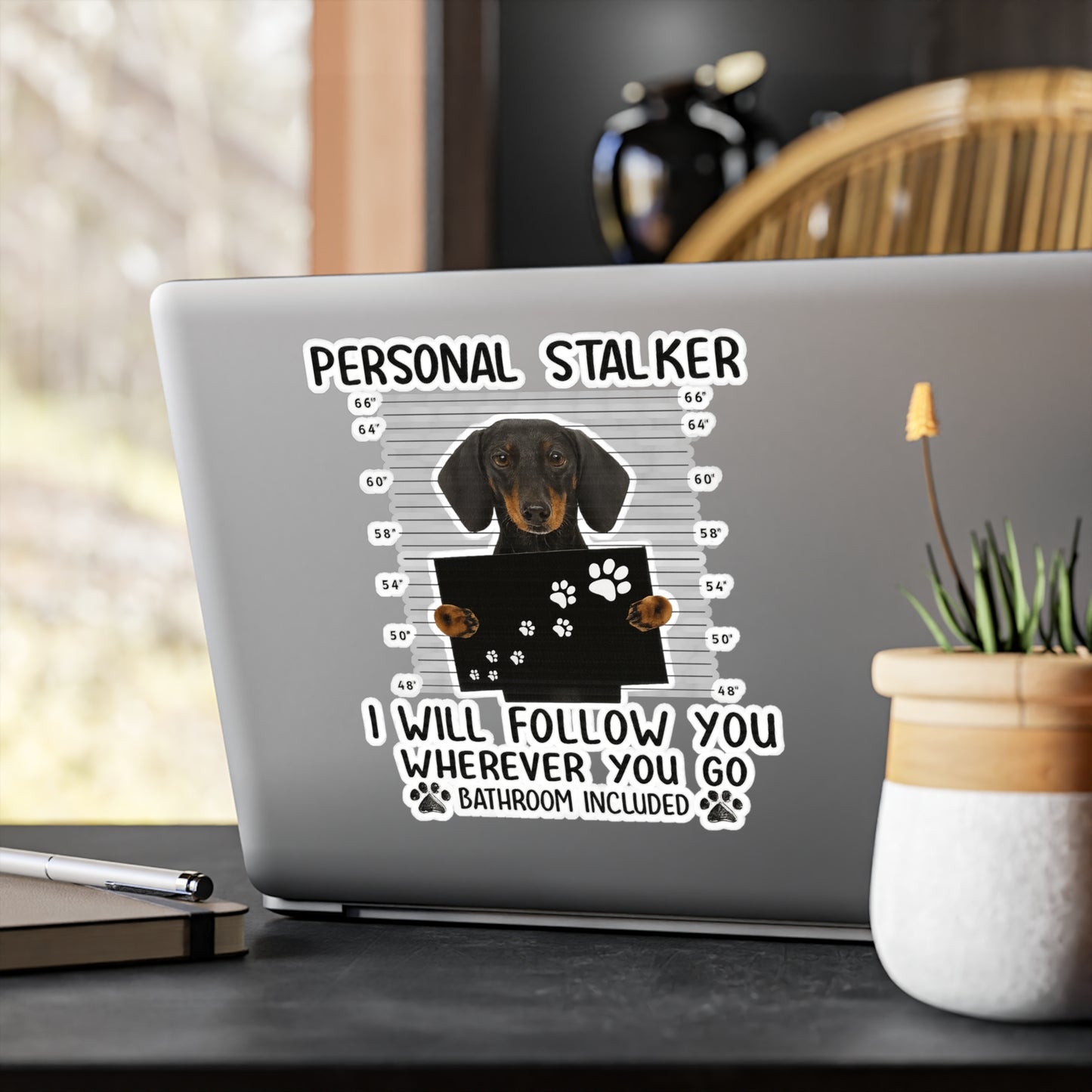 Personal Stalker Dackel Sticker - Lustiger Hund Aufkleber - Ich folge dir überall - Geschenk für Dackelbesitzer & Hundeliebhaber