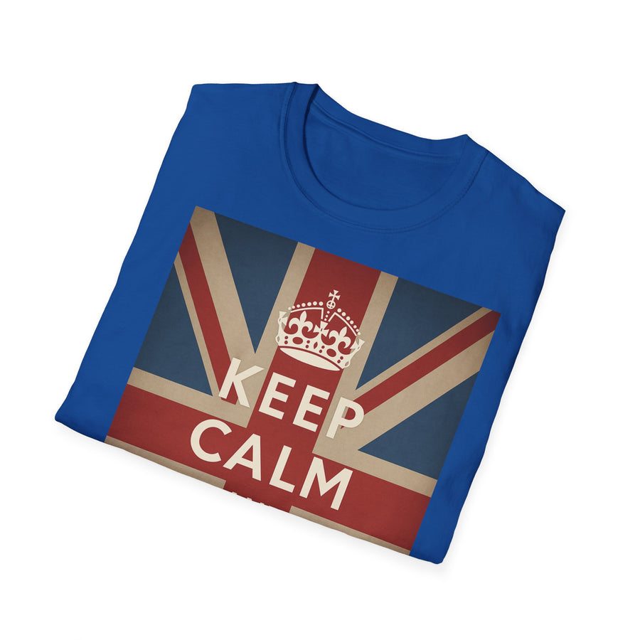 True Insights T-Shirt Keep Calm and Carry On Union Jack Vintage im Casual-Style, britische Flagge, Unisex Geschenk