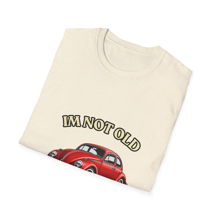 True Insights T-Shirt Baujahr 1976 roter Oldtimer Käfer Detailansicht Jahrgang Motiv