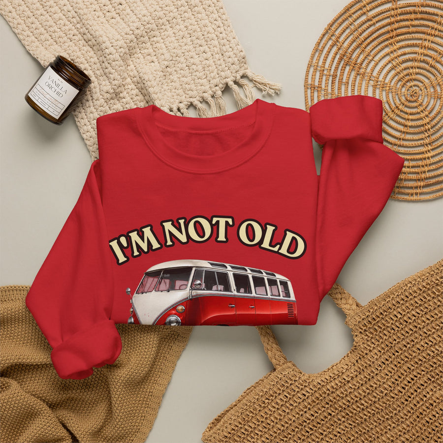 Sweatshirt Année 1976 - I'm Not Old I'm Classic - Bus Rétro Vintage - Cadeau 50 ans