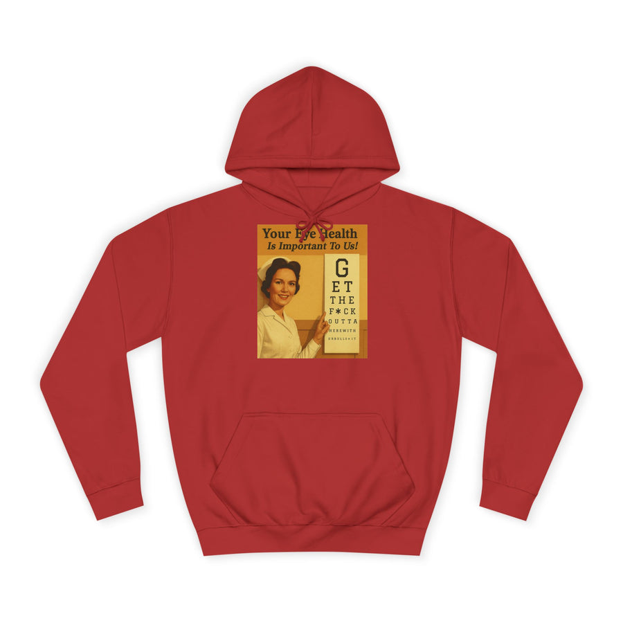 Your Eye Health Is Important To Us Hoodie – Satirisches 50s-Motiv mit Sehtest