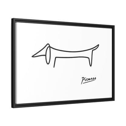 Picasso-Dackel Line-Art Leinwand | Minimalistisches Wandbild | Modernes Hunde-Kunstwerk