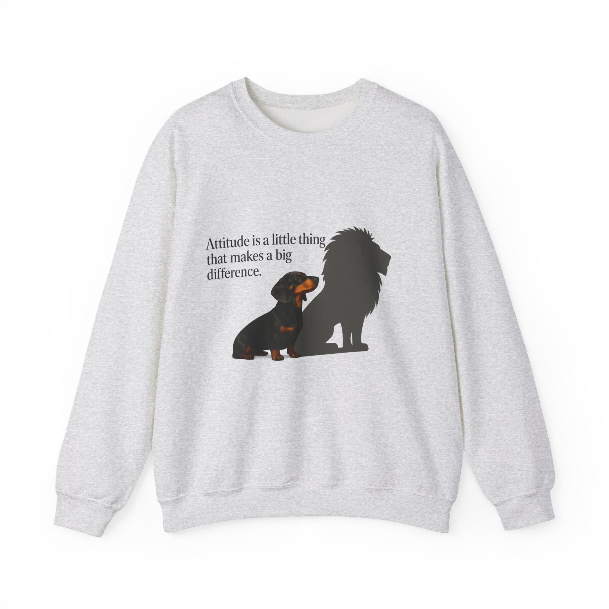 Inspirierendes Sweatshirt – Dackel mit Löwenschatten „Attitude“ – Lustiges Sweatshirt | True Insights – Bild 5