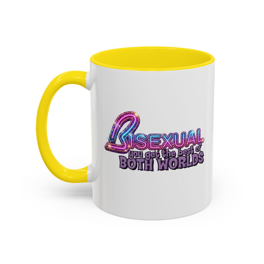Mug Bisexual – You Get The Best Of Both Worlds | Effet paillettes coloré pour Bi Pride & CSD
