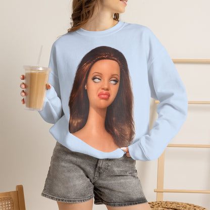 Lustiges Puppen-Gesicht T-Shirt | Genervter Blick Meme Shirt | Ironisches Statement Geschenk für Frauen