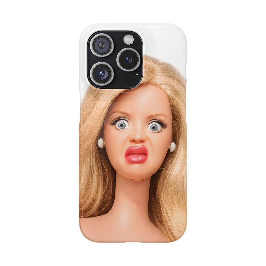 Funny Phone Case with Shocked Doll Face – Meme Case for Humor Fans