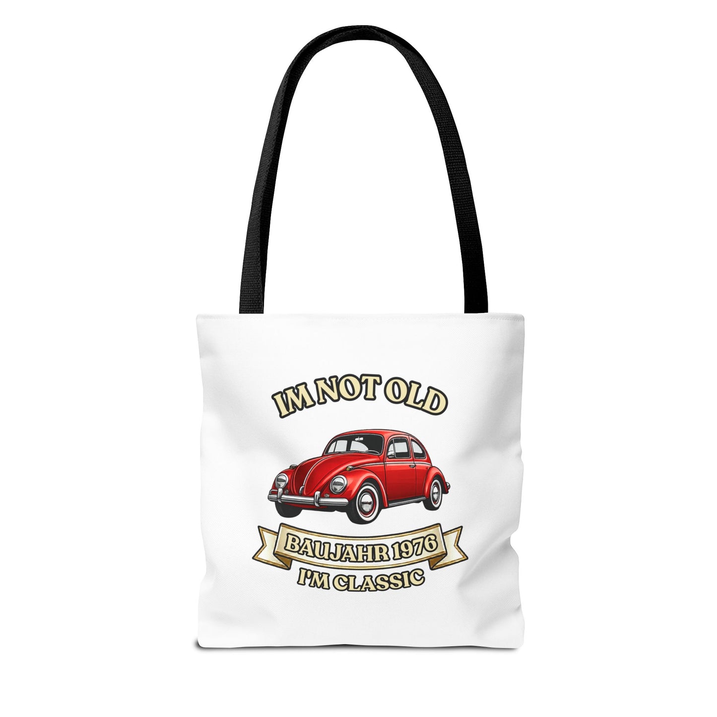Tote Bag Baujahr 1976 - I'm Not Old I'm Classic - Roter Käfer Oldtimer - 50. Geburtstag Geschenk Stoffbeutel