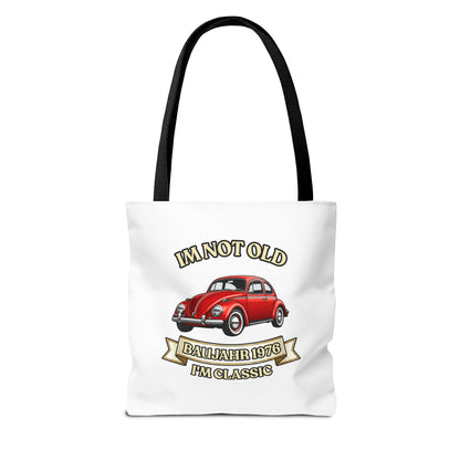 Tote Bag Baujahr 1976 - I'm Not Old I'm Classic - Roter Käfer Oldtimer - 50. Geburtstag Geschenk Stoffbeutel
