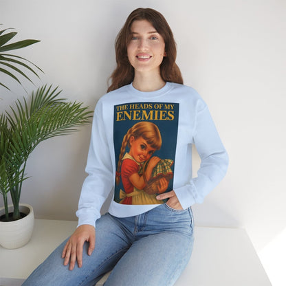Sweatshirt – Sweatshirt „The Heads of My Enemies“ – Subversive Kunst zum Anziehen | True Insights Design mit Humor