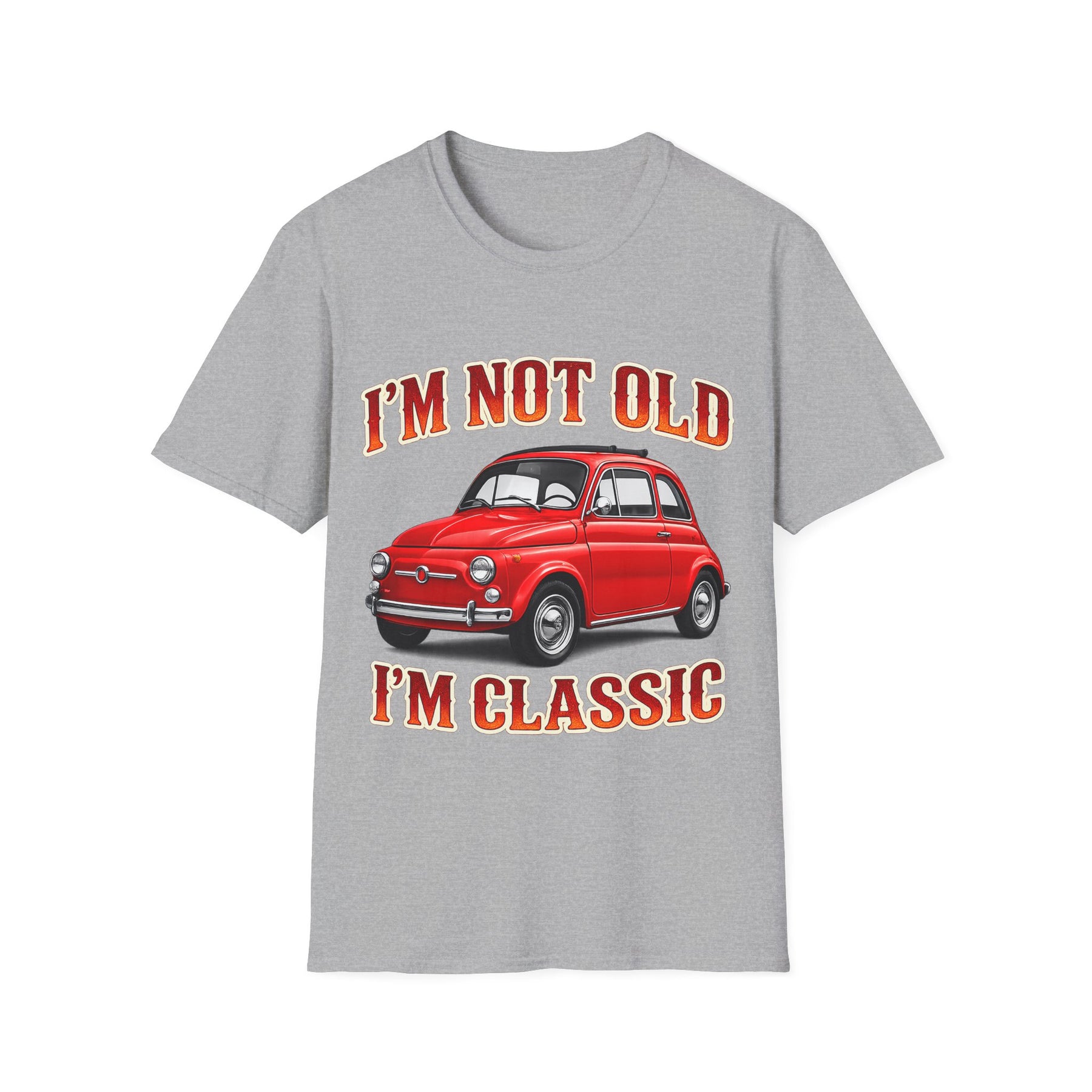 True Insights Retro T-Shirt Oldtimer Kleinwagen Motiv in Sport Grey, Vintage Geschenk für Herren