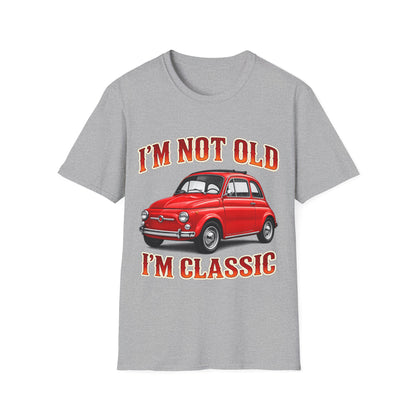 True Insights Retro T-Shirt Oldtimer Kleinwagen Motiv in Sport Grey, Vintage Geschenk für Herren