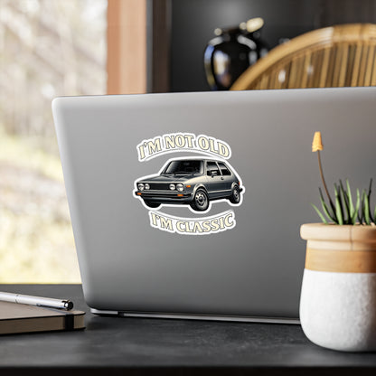 I'm Not Old I'm Classic Sticker - Retro Oldtimer Kleinwagen Aufkleber - Vintage Auto Geschenk für Autoliebhaber