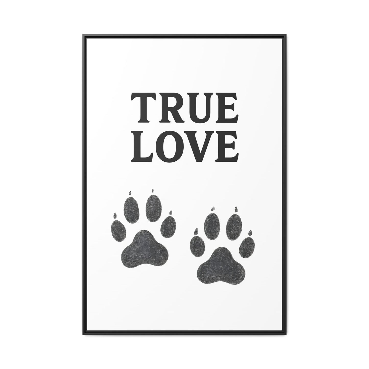 TRUE LOVE – Gerahmtes Wandbild mit Pfotenabdrücken | Tierliebe als stilvolles Geschenk