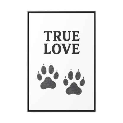 TRUE LOVE – Gerahmtes Wandbild mit Pfotenabdrücken | Tierliebe als stilvolles Geschenk