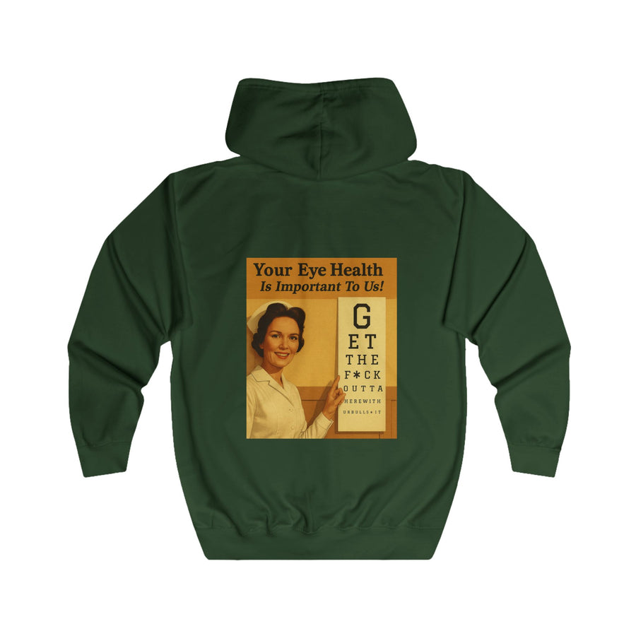 Your Eye Health Is Important To Us Zip-Hoodie – Satirisches 50s-Motiv mit Sehtest