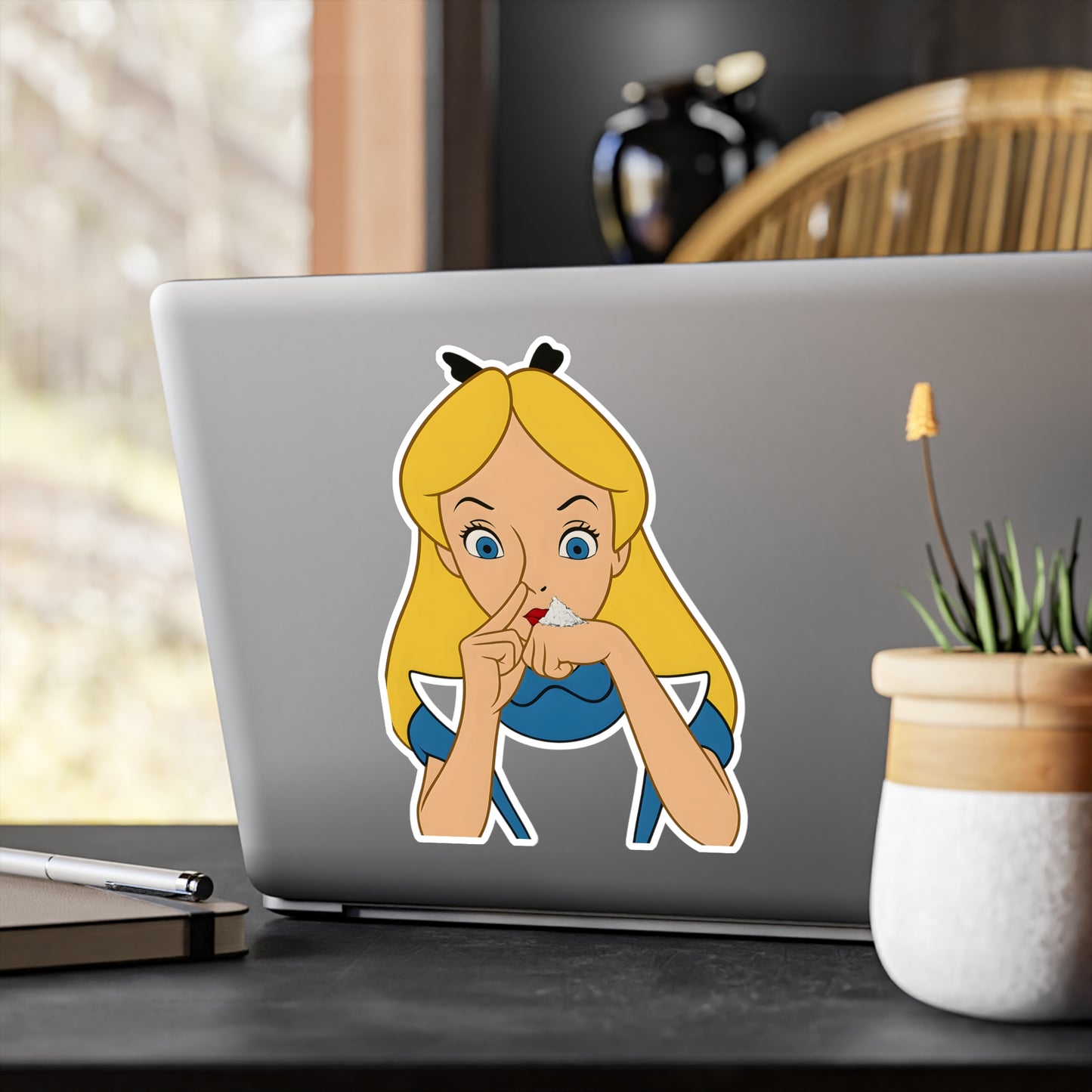 Alice im Wunderland Parodie Sticker – Lustiges Cartoon Motiv Aufkleber für Fans & Sammler