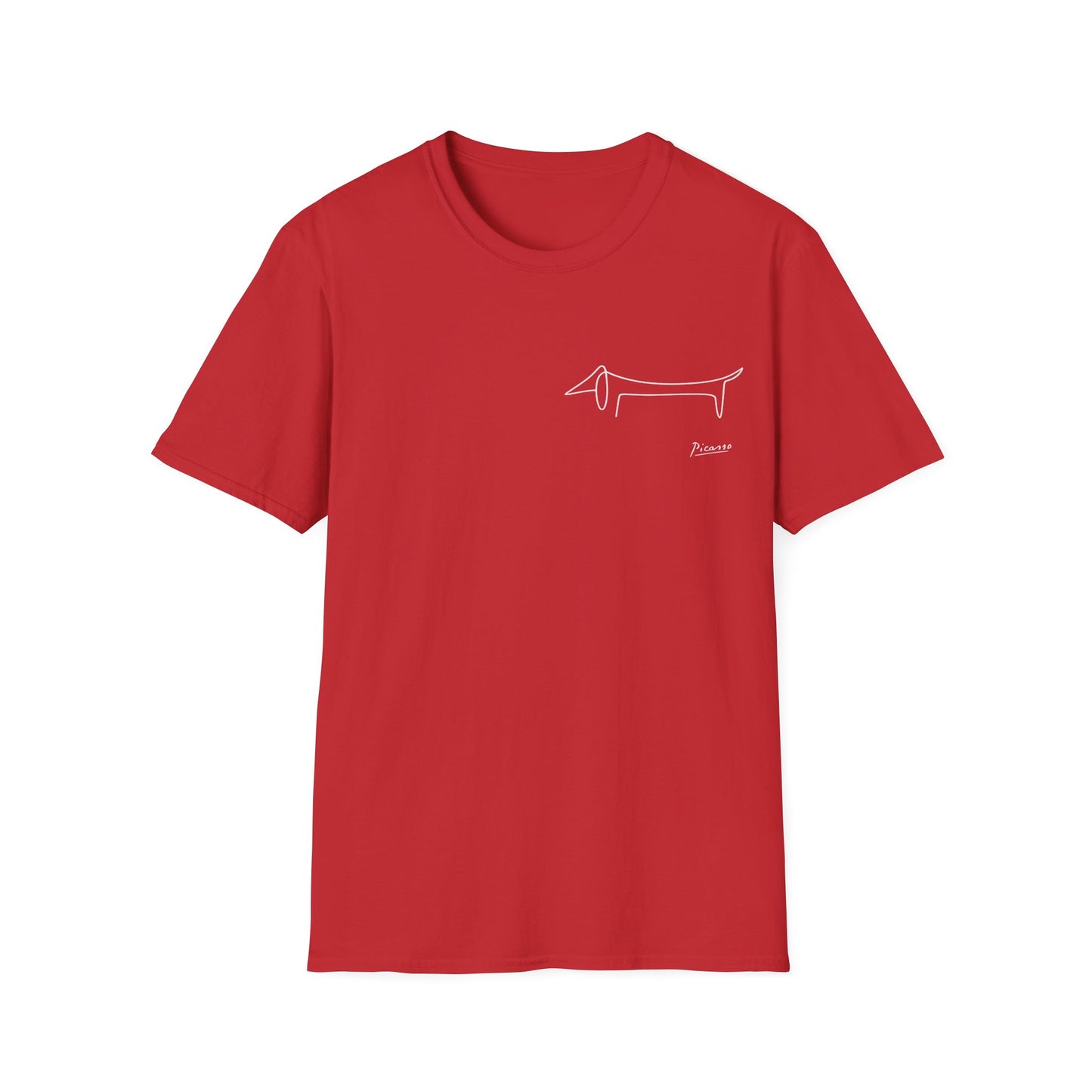 Picasso Dackel T-Shirt – Minimalistische Hundelinie mit Kultfaktor - kleines Motiv