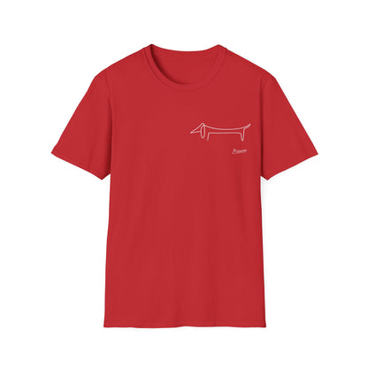 Picasso Dackel T-Shirt – Minimalistische Hundelinie mit Kultfaktor - kleines Motiv