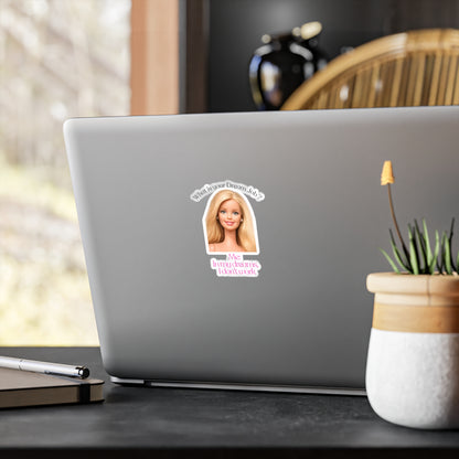Lustiger Sticker 'Dream Job - In meinen Träumen arbeite ich nicht' | Barbie-Parodie Aufkleber für Faulenzer & Humor-Fans