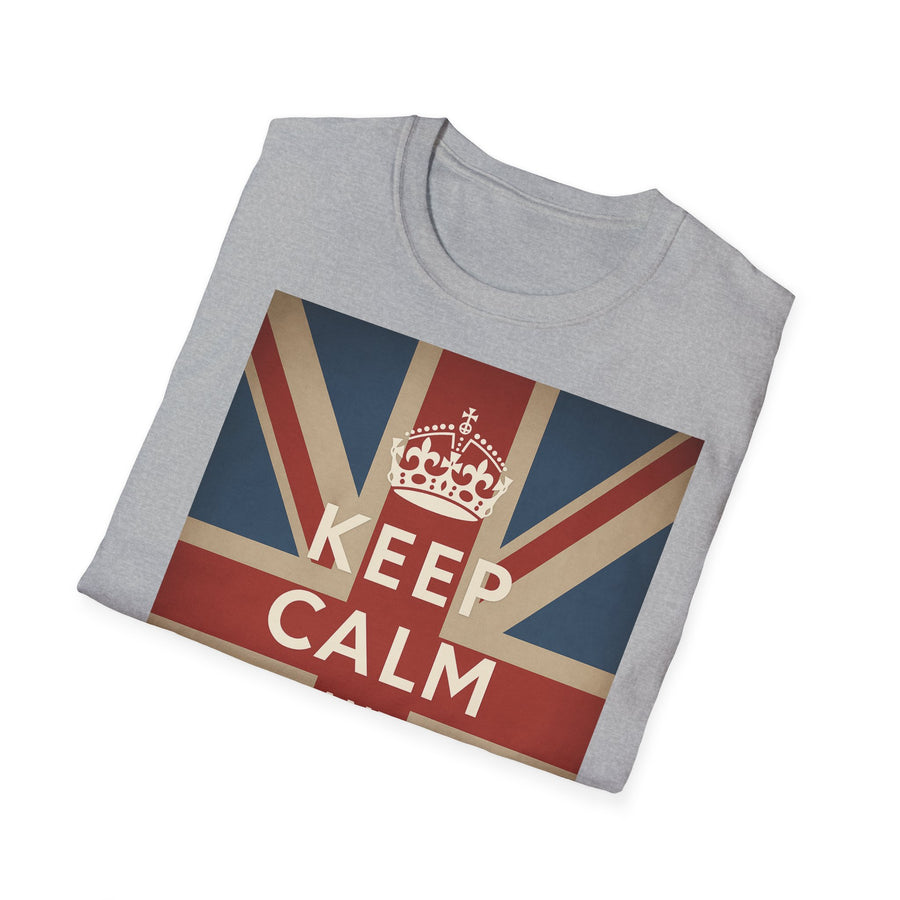 True Insights T-Shirt Keep Calm and Carry On Union Jack Vintage getragen, britische Flagge, lässiges Outfit
