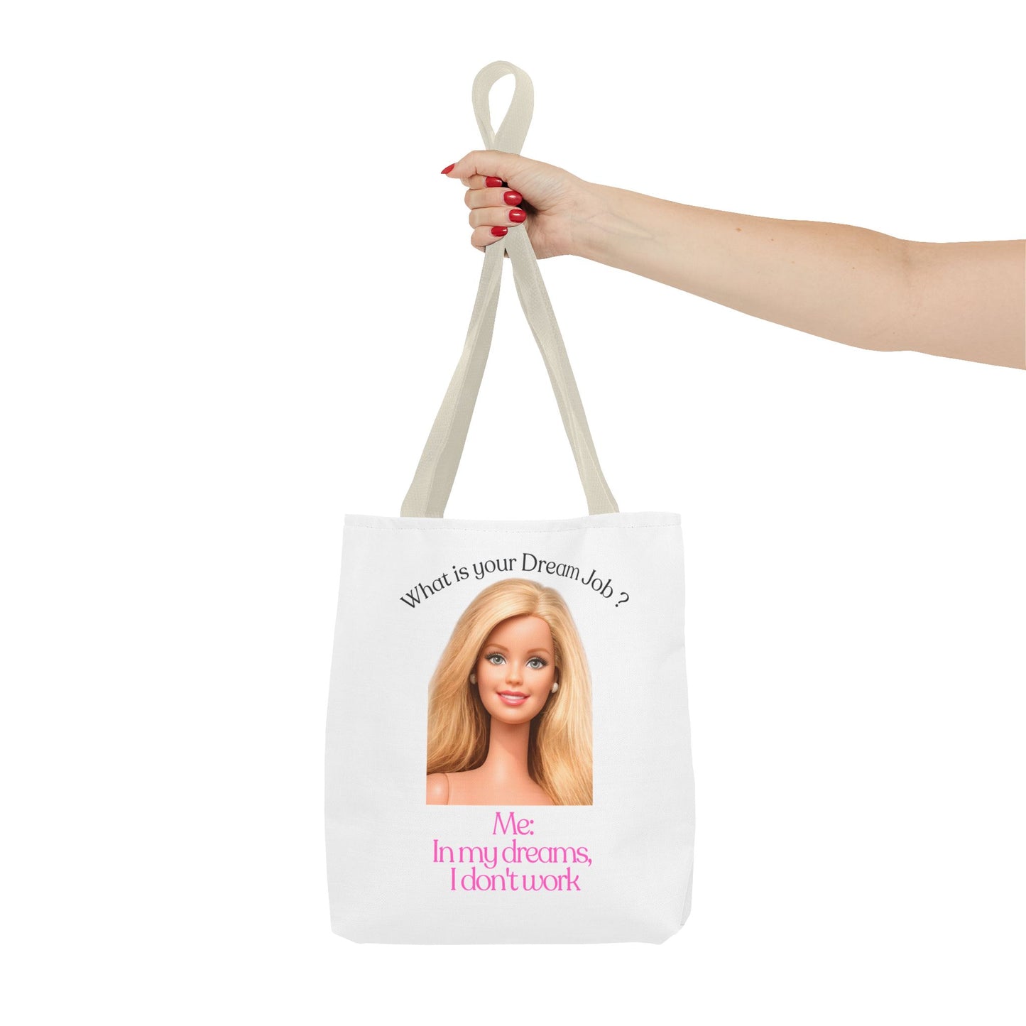 Lustige Tote Bag 'In my dreams I don't work' – Witziger Spruch Anti-Arbeit Stoffbeutel Geschenk für Faulenzer & Tagträumer