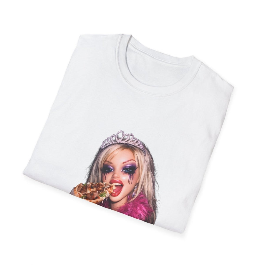 True Insights T-Shirt Plastik trifft Döner Puppen-Meme, Nahaufnahme vom satirischen Frontprint