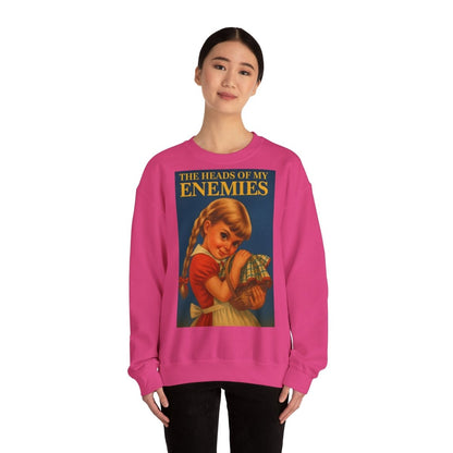 Sweatshirt – Sweatshirt „The Heads of My Enemies“ – Subversive Kunst zum Anziehen | True Insights Design mit Humor