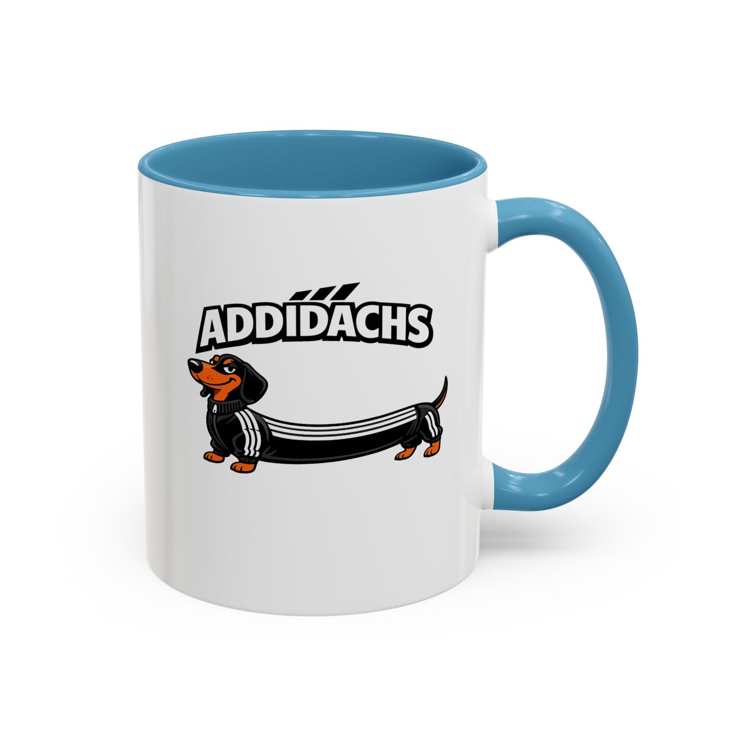 Lustige Dackel Tasse 'ADDIDACHS' - Witziger Sport-Hund Kaffeebecher für Hundeliebhaber & Dackel-Fans