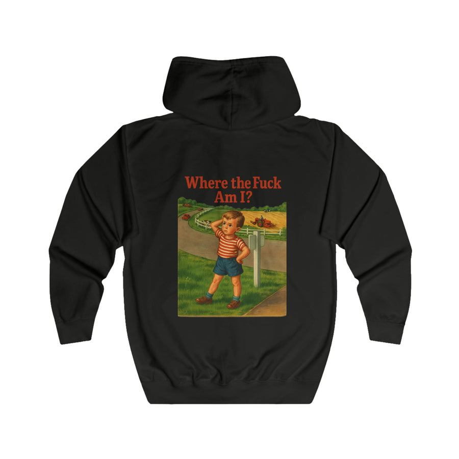 True Insights Where the F*ck Am I? Zip-Hoodie – Vintage-Motiv mit nostalgischem Lost-Boy