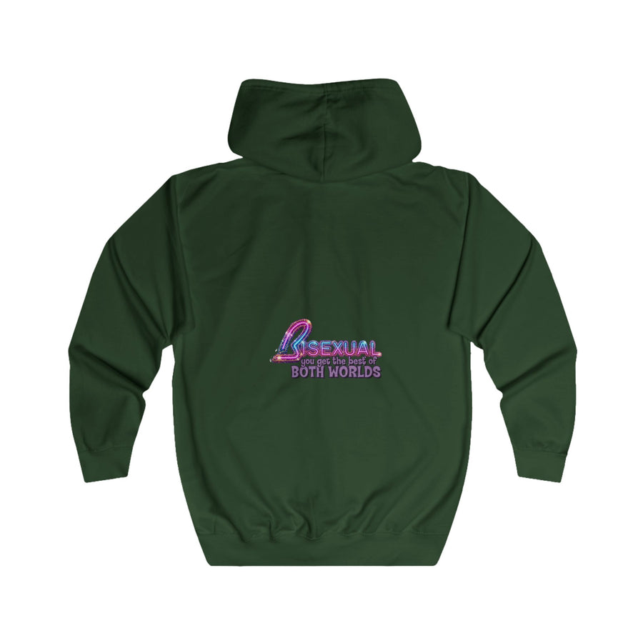 Bisexual – Best of Both Worlds Zip-Hoodie – Glitter-motief voor Bi Pride en CSD
