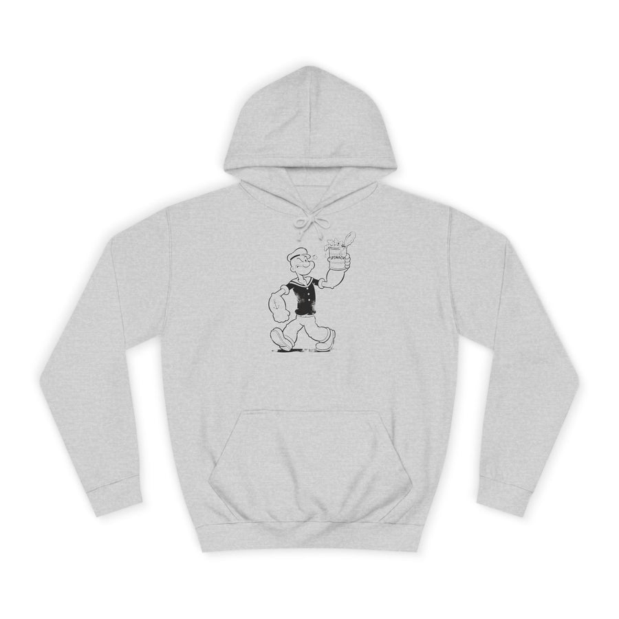 True Insights Hoodie Popeye Spinat Dose Kult Kapuzenpullover in Heather Grey für Cartoon Fans