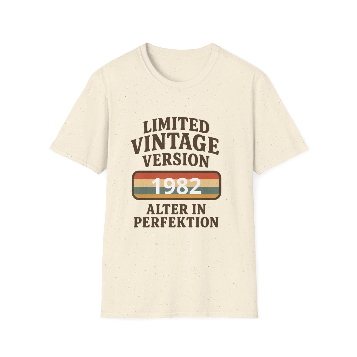 Creme T-Shirt mit Schriftzug Limited-Vintage-Version 1982 Alter-in-Perfektion im Retro-Poster-Stil fuer Geburtstagsgeschenke.
