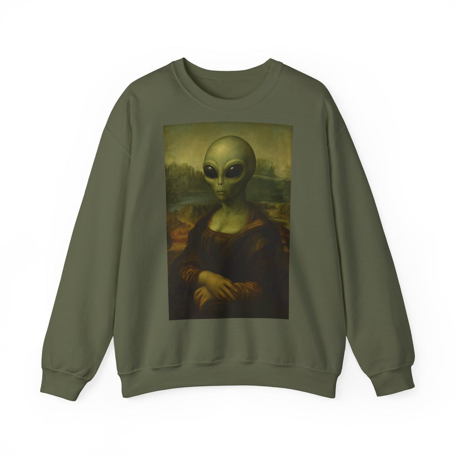 Mona Alien Sweatshirt – Kunstparodie mit Außerirdischer
