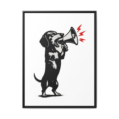 Dog with Megaphone – Satirisches Banksy-inspiriertes Kunstmotiv | Statement Design