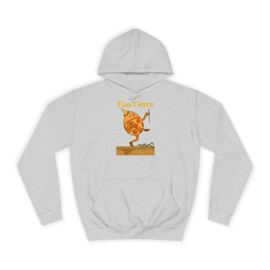 True Insights Egg Farts Hoodie – Surreales Retro-Ei-Motiv in Heather Grey