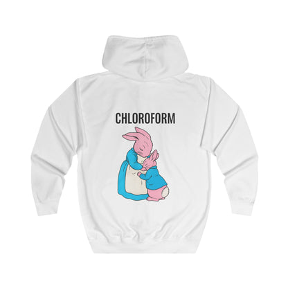 CHLOROFORM Hase Zip Hoodie – Lustiger Schwarzer Humor Kapuzenpullover mit Häschen Motiv, Sarkastisches Geschenk