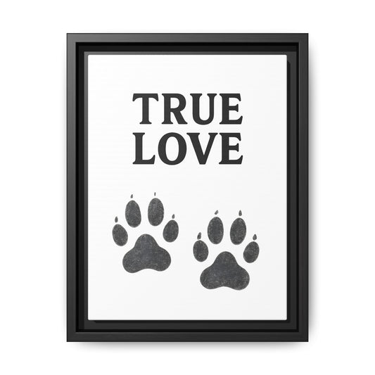TRUE LOVE – Gerahmtes Wandbild mit Pfotenabdrücken | Tierliebe als stilvolles Geschenk