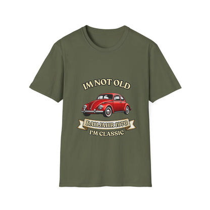 Baujahr 1976 - I'm Not Old I'm Classic T-Shirt zum 50. Geburtstag, roter Oldtimer Käfer Geschenk für Männer & Frauen