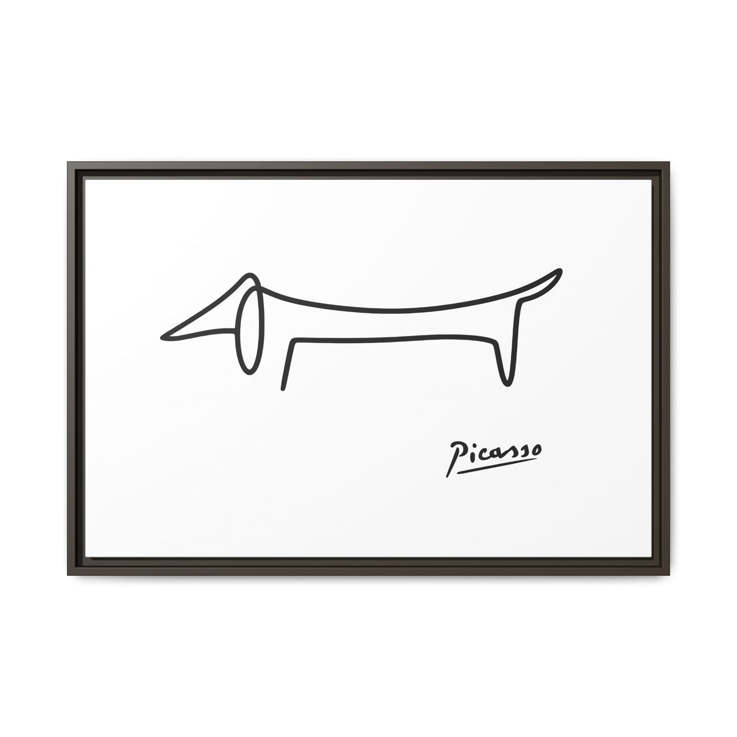 Picasso-Dackel Line-Art Leinwand | Minimalistisches Wandbild | Modernes Hunde-Kunstwerk