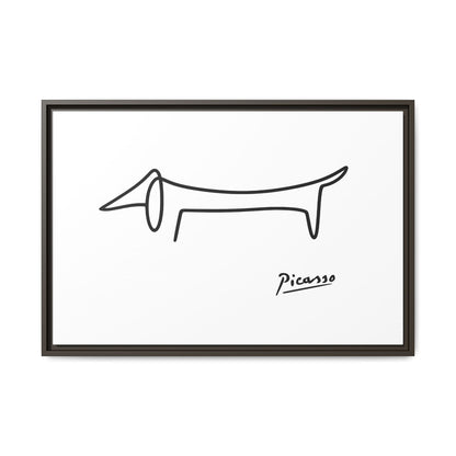 Picasso-Dackel Line-Art Leinwand | Minimalistisches Wandbild | Modernes Hunde-Kunstwerk