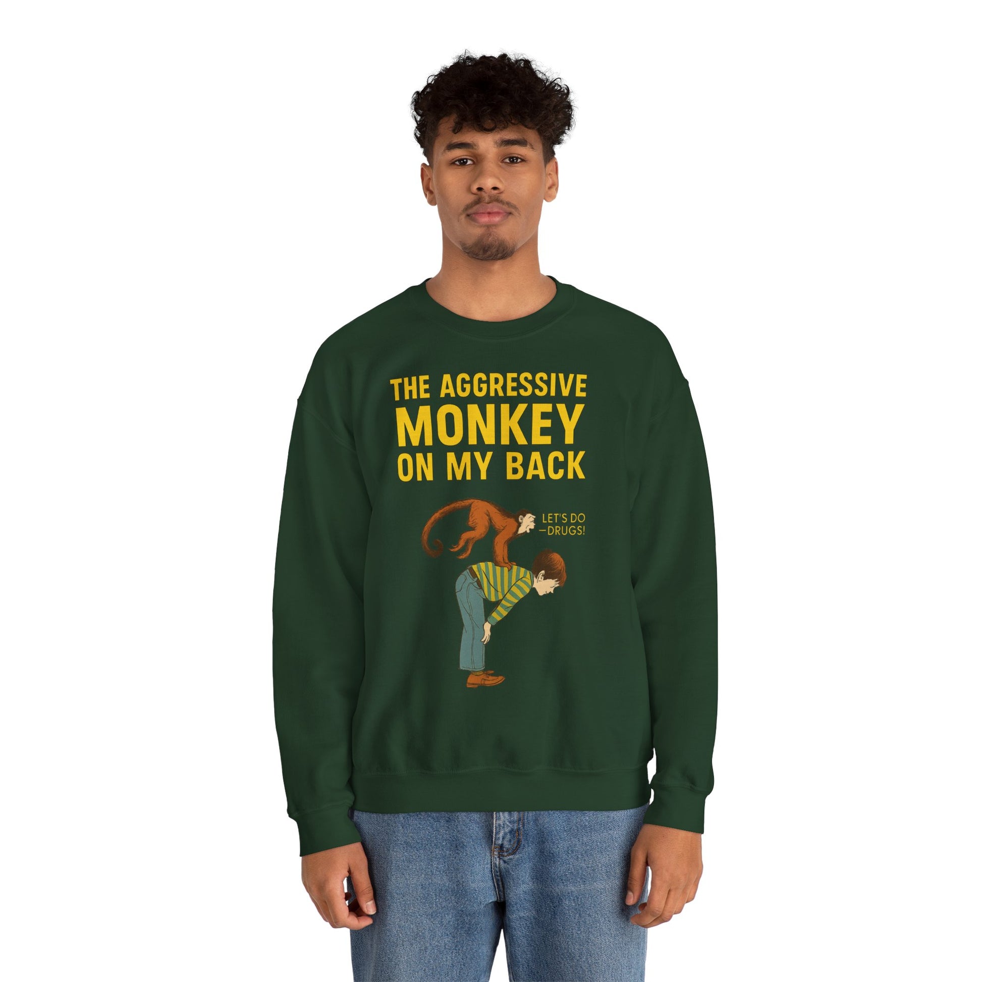 🐒 The Aggressive Monkey on My Back –atire Sweatshirt im Retro-Stil – Freches Satire-Design für mutige Statements | True Insights