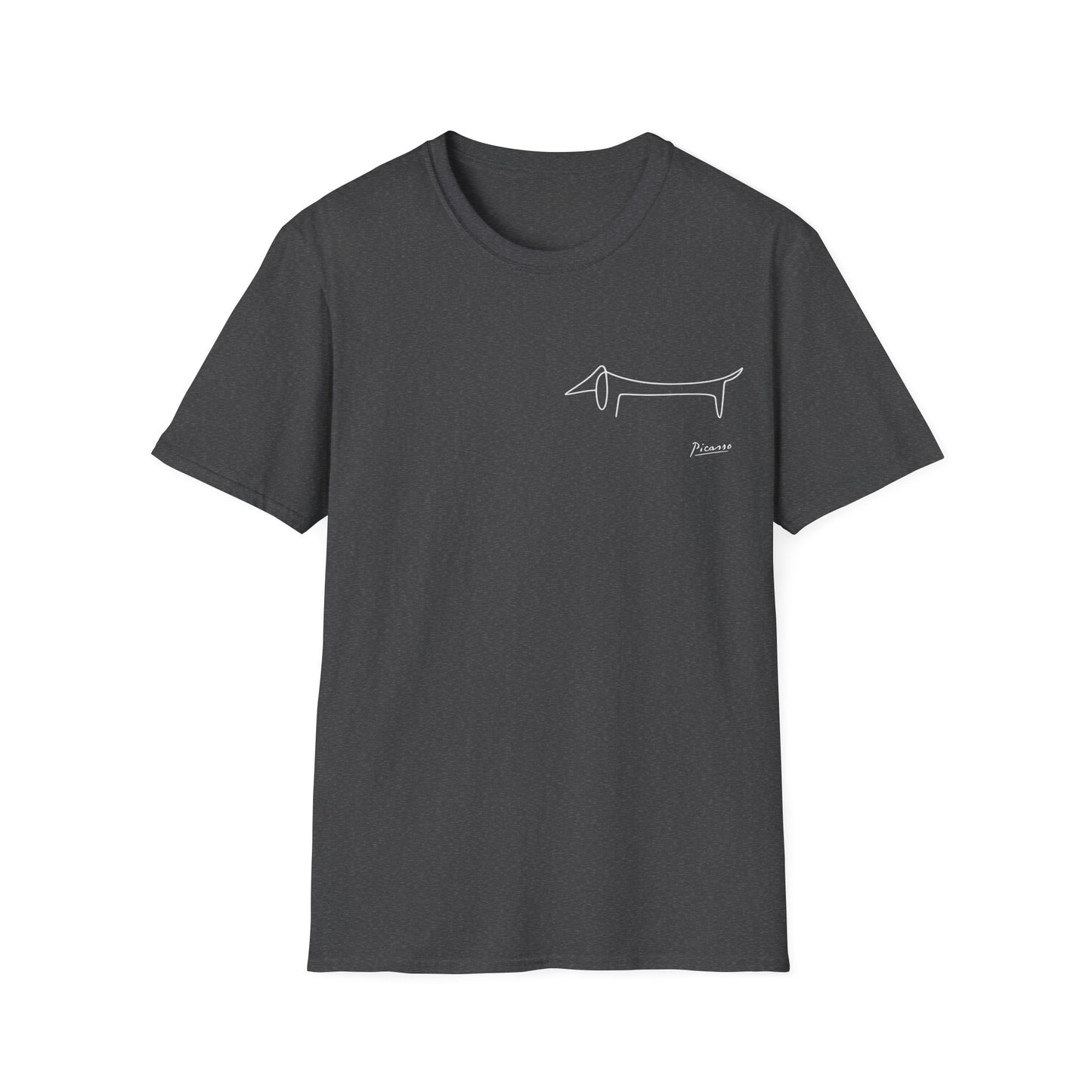 Picasso Dackel T-Shirt – Minimalistische Hundelinie mit Kultfaktor - kleines Motiv