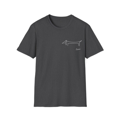 Picasso Dackel T-Shirt – Minimalistische Hundelinie mit Kultfaktor - kleines Motiv