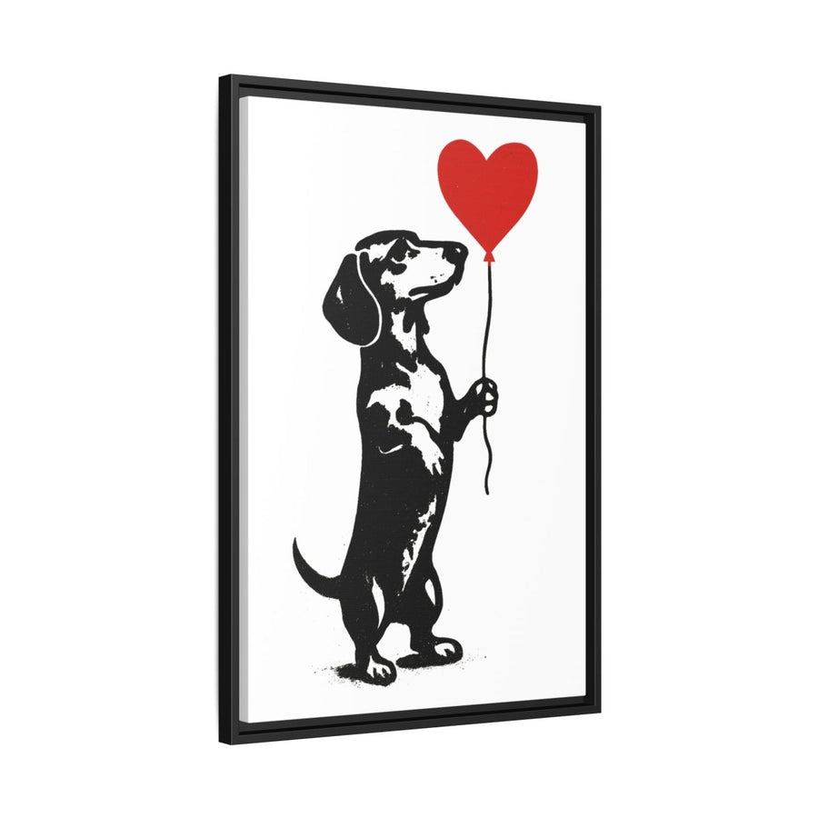 Canvas Bild – Dackel mit Herzballon-True Insights