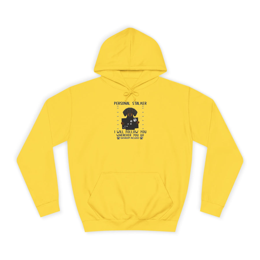 True Insights Dackel Personal Stalker Hoodie – Lustiges Dackel-Motiv – I Will Follow You in Sun Yellow