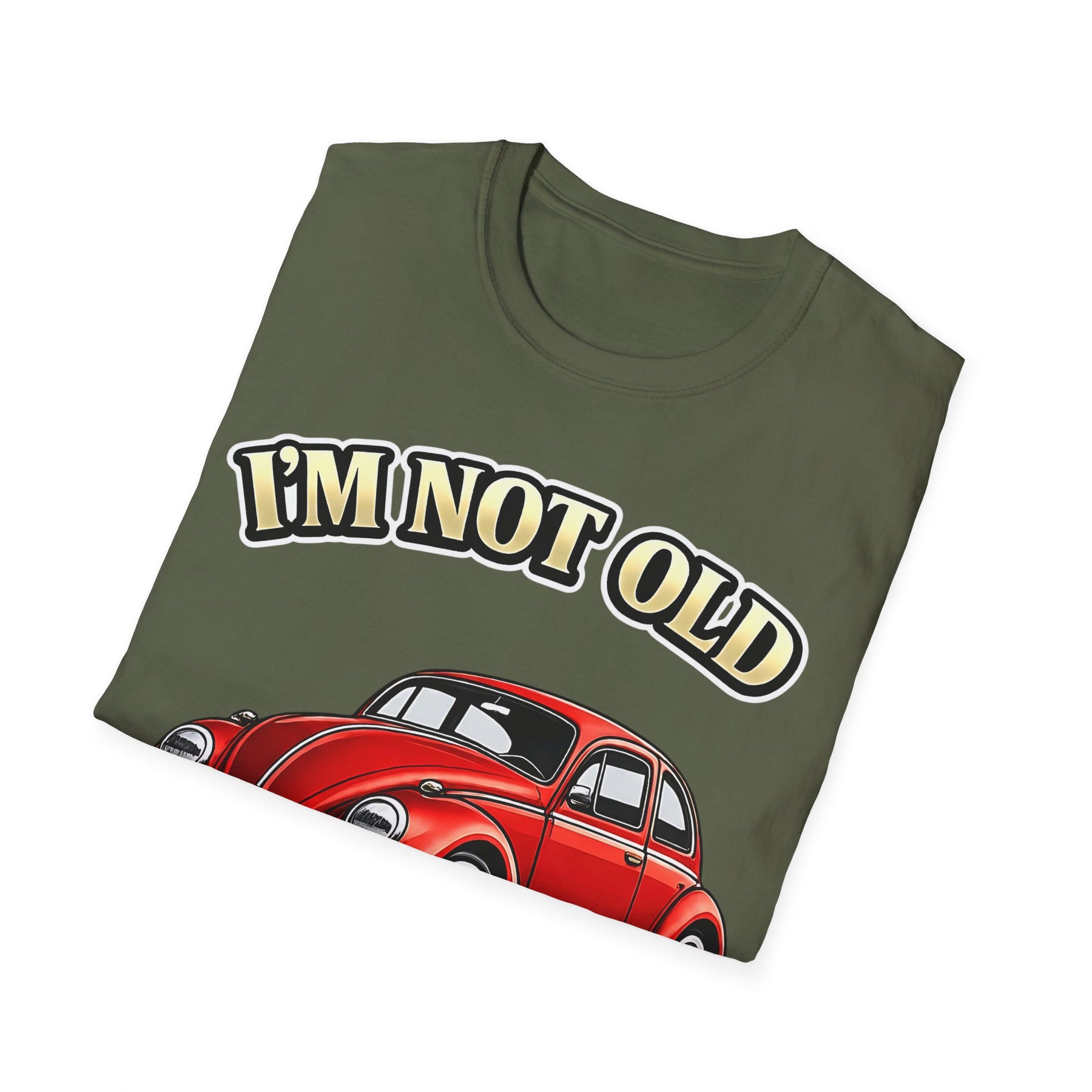 True Insights T-Shirt Vintage Käfer Oldtimer Im Not Old Im Classic Detailansicht des Vintage-Motivs