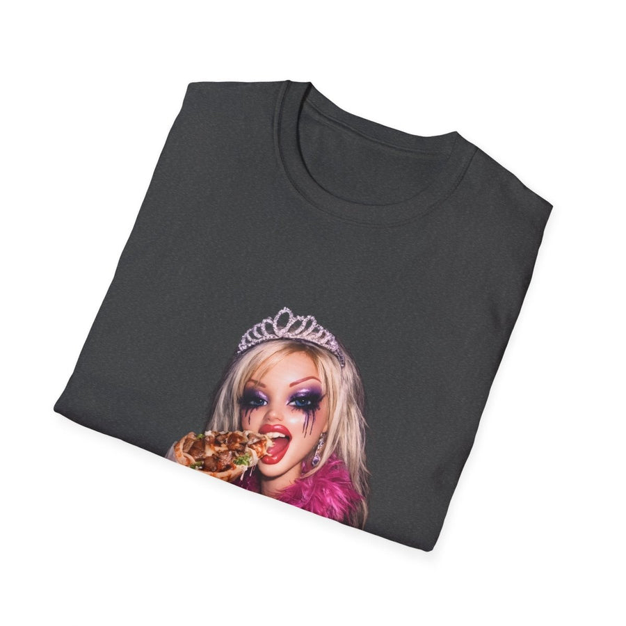 True Insights T-Shirt Plastik trifft Döner Puppen-Meme, satirisches Design in stylischer Szene