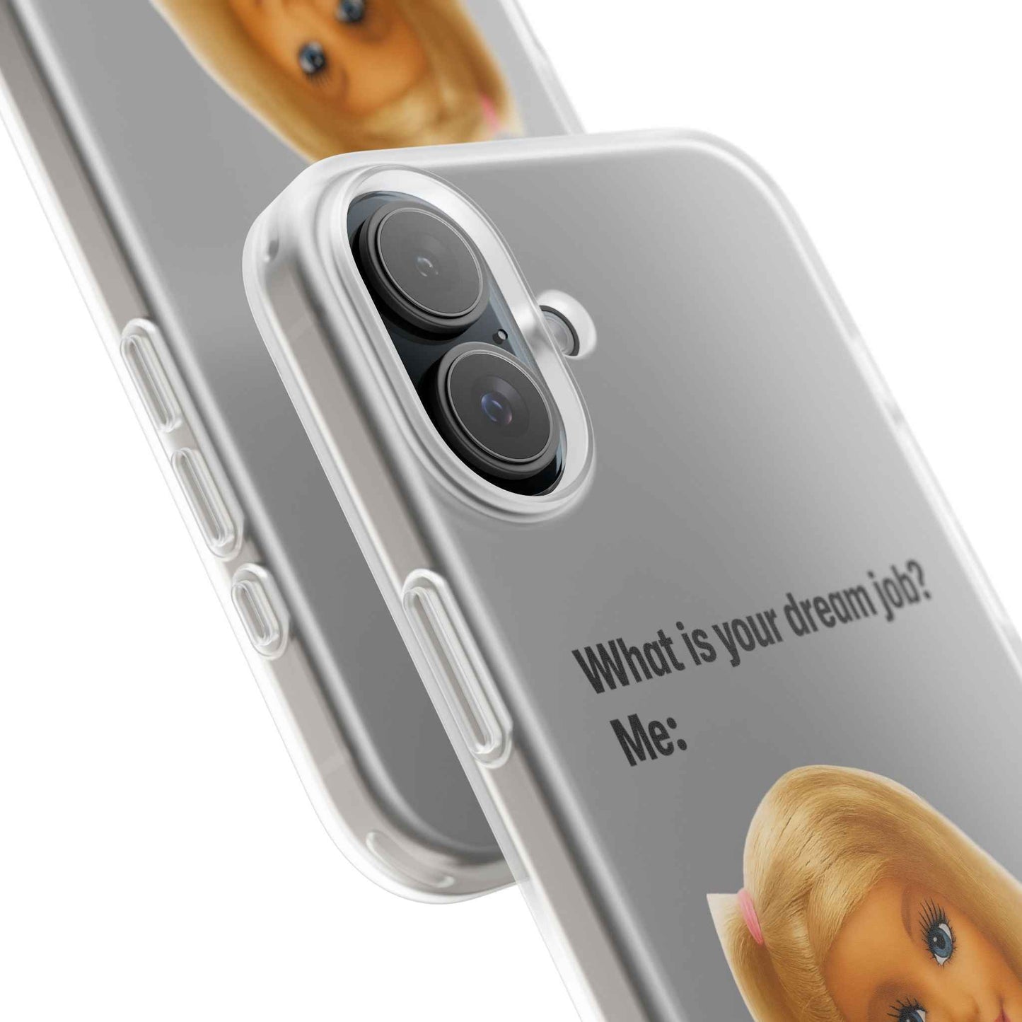 Traumjob Handyhülle – Satirische Anti-Work Phone Case mit Puppen-Illustration